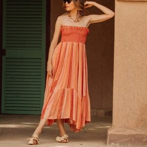 NWT Sundress Soroya Dress MARBELLA MIX TERRACOTTA burnt orange fairy strapless M